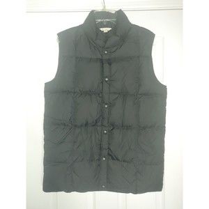 LAND'S END KIDS BLACK PUFFER VEST BOYS 18/20 SNAP CLOSURE DOWN INSULATED POCKETS
